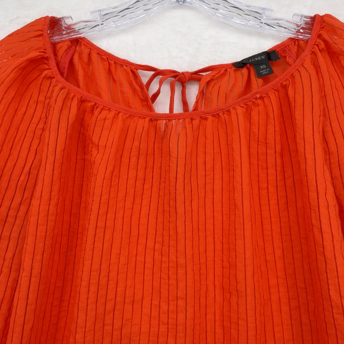 J Crew XS Top Long Sleeve Blouse Flax Womens Semi Sheer Popover