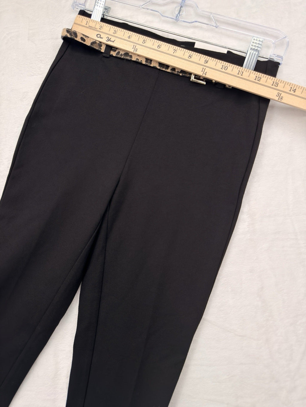 Jules And Leopold Pants XS Leggings Pull On Black Leopard Print Belt New NWT