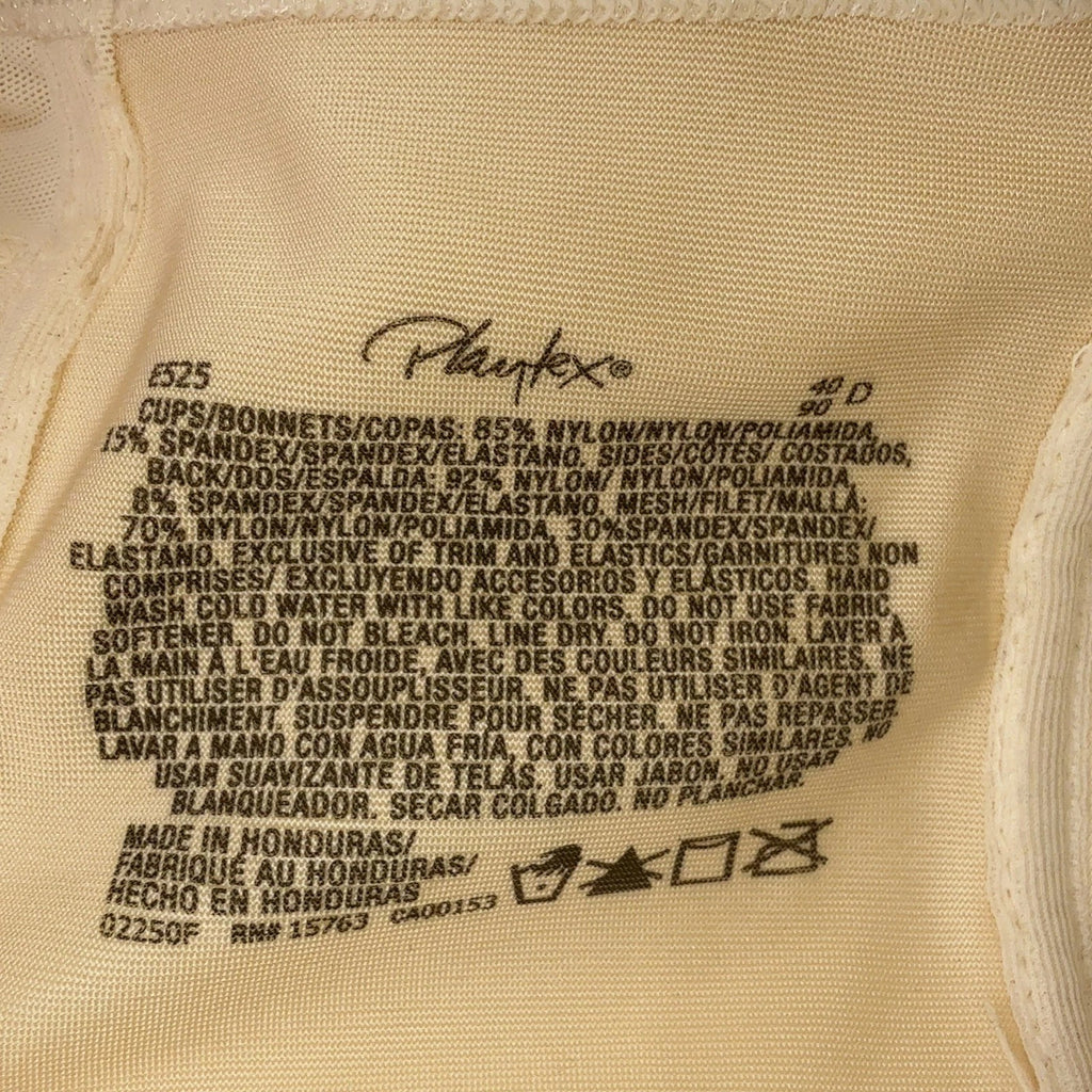 Playtex 18 Hour Bra 40D Posture Boost Front Closure Wireless Womens Cream