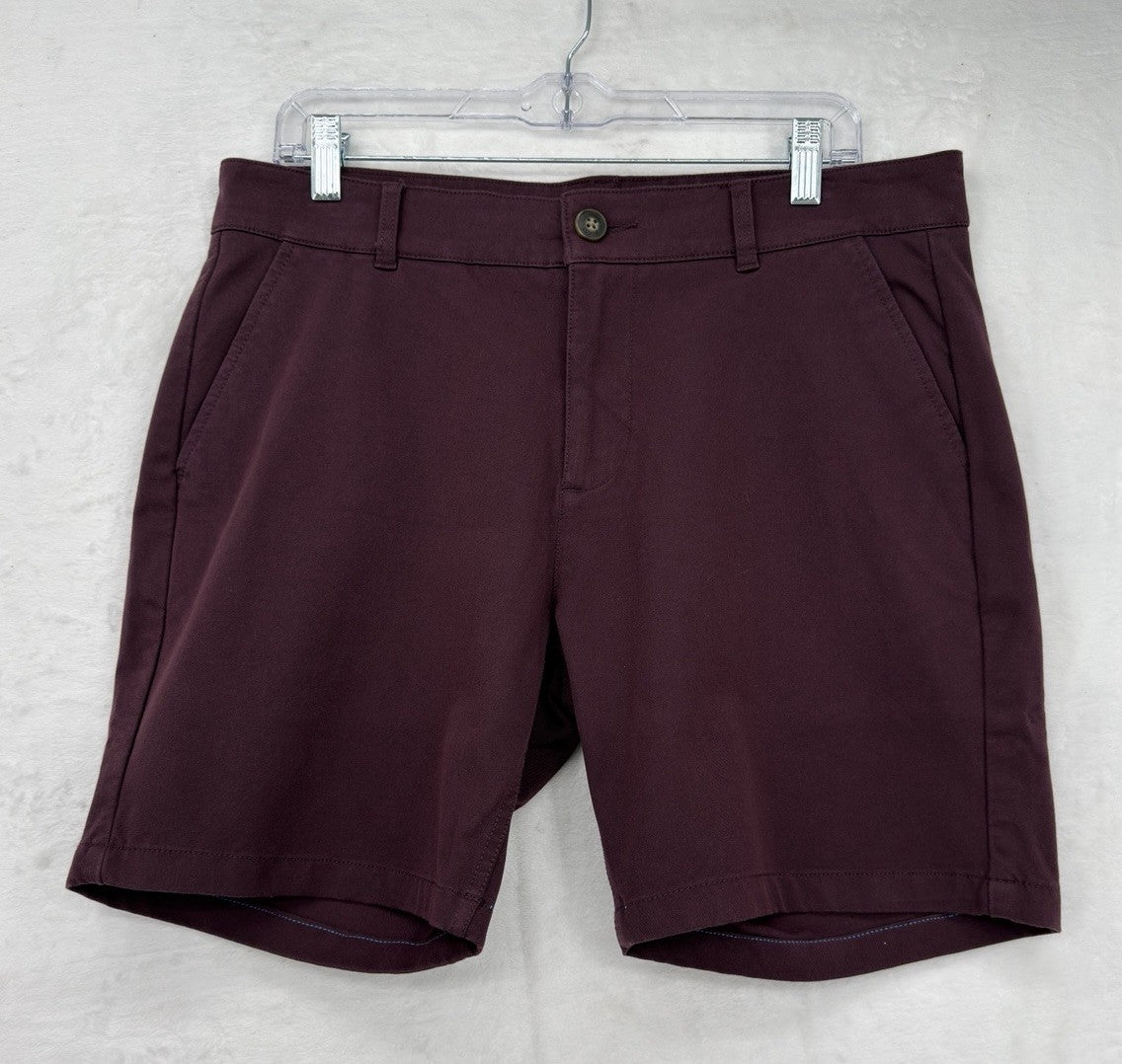 Mugsy Shorts 34 Ports 7” Maroon Chino Mens