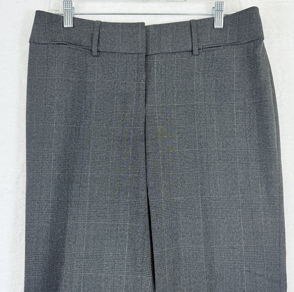 Ann Taylor Loft Julie Trouser 6 Pants Gray Plaid Straight Leg Women