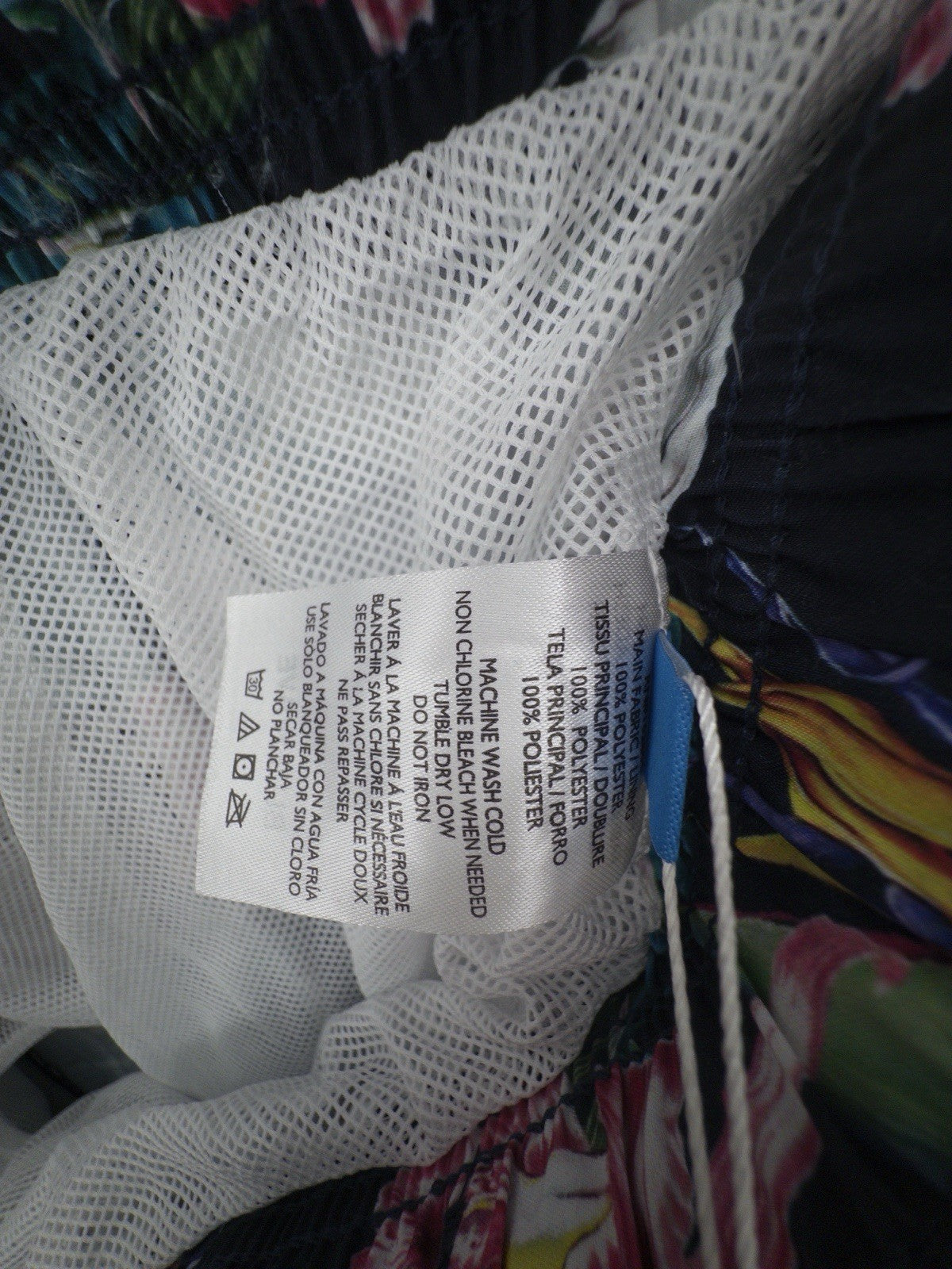Blue Wave Swim Trunks Medium Mens Black Floral Swimsuit Lined Pockets 6” New