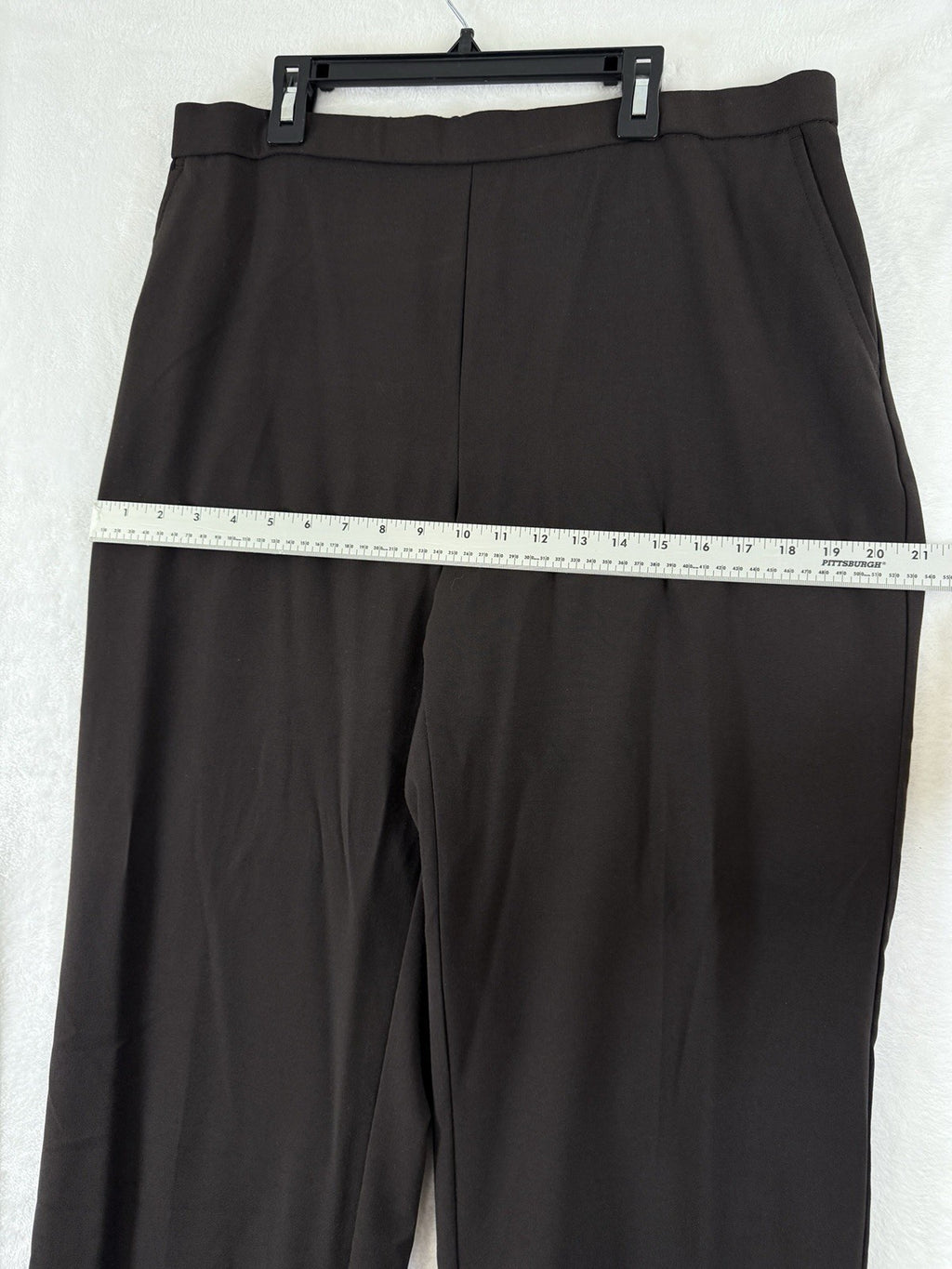 Briggs Pants 16S 16 Short Brown Flat Front Back Elastic Womens 16 Straight Leg