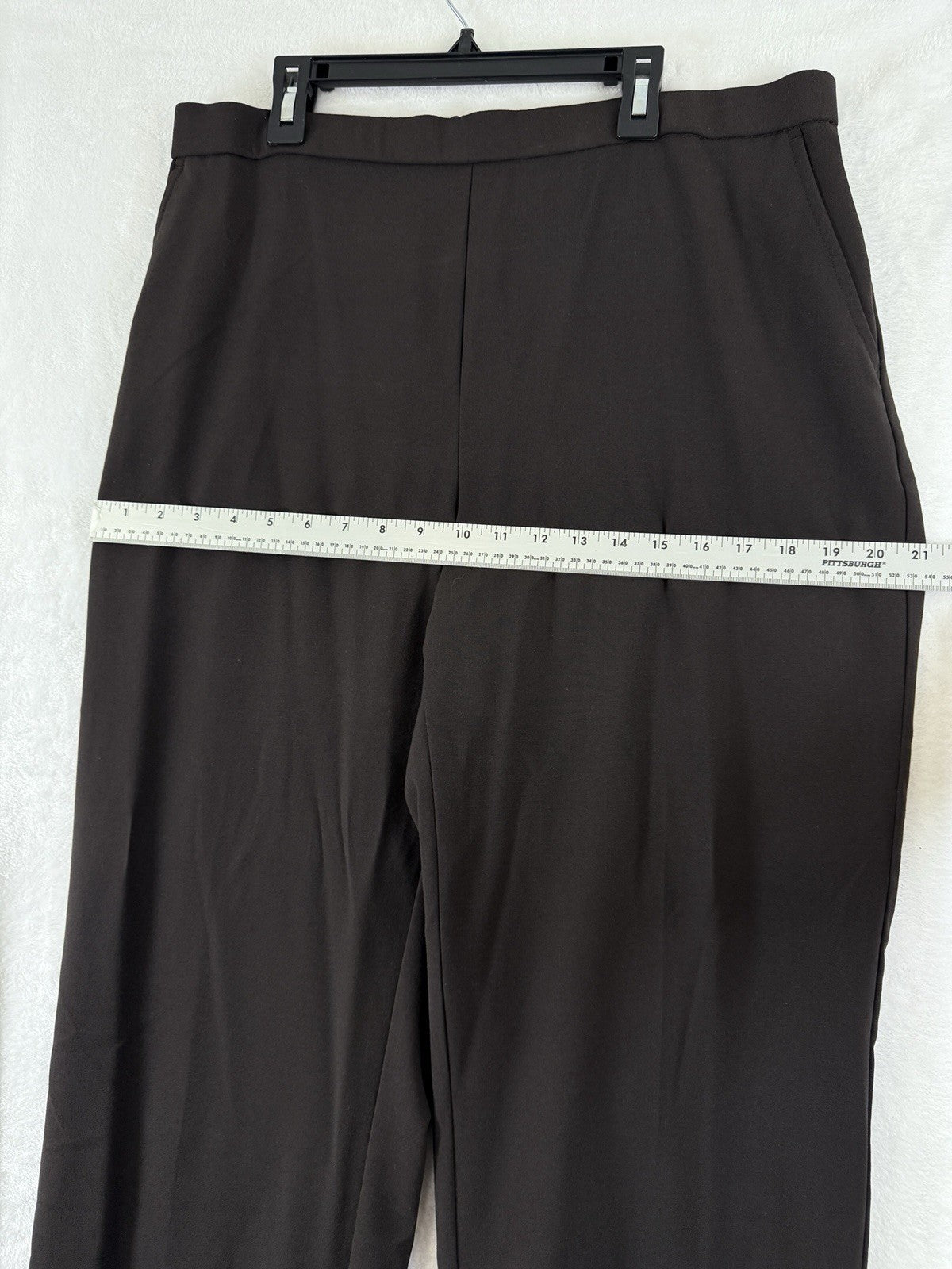 Briggs Pants 16S 16 Short Brown Flat Front Back Elastic Womens 16 Straight Leg