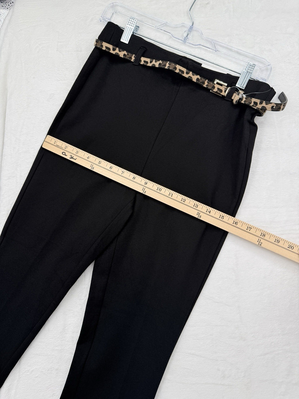 Jules And Leopold Pants Small Leggings Pull On Black Leopard Print Belt New NWT