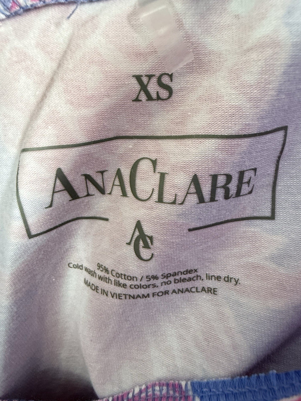 AnaClare Pants XS Athena Knit Legging Pink Blue Pineapple Pocket Ana Clare Clair