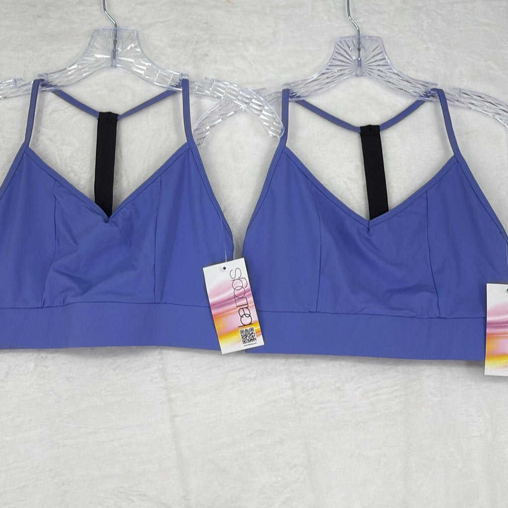 BalTogs Bra Top Medium Womens Dance Dancewear Blue Bal Togs Sports Lot 2 New NWT