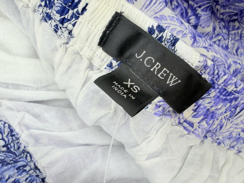 J Crew XS Maxi Skirt Blue Purple Paisley Long Side Slit Patchwork Women New NWT