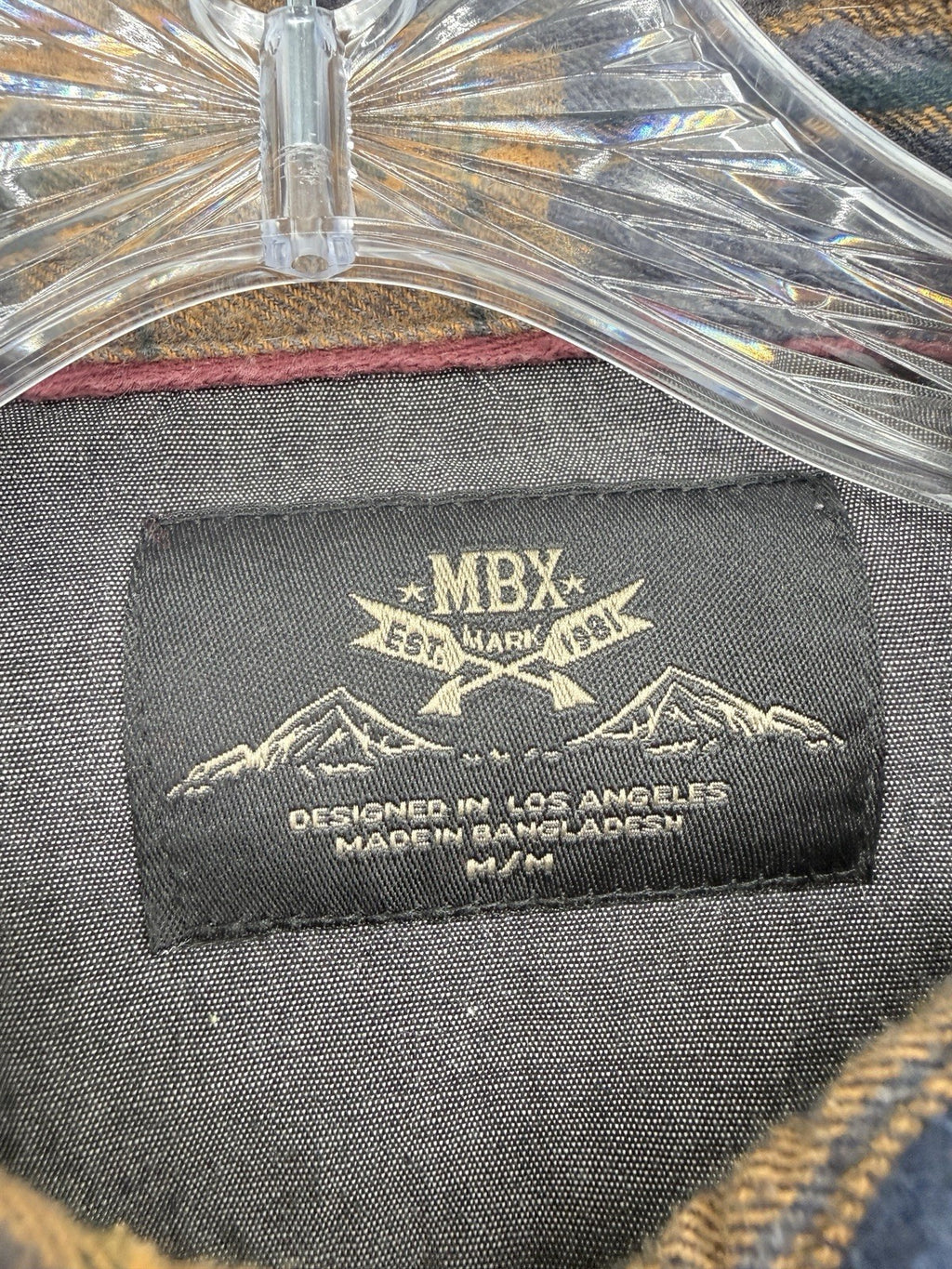 MBX Premium Goods Flannel Shirt Medium Mens Long Sleeve Plaid Button Up