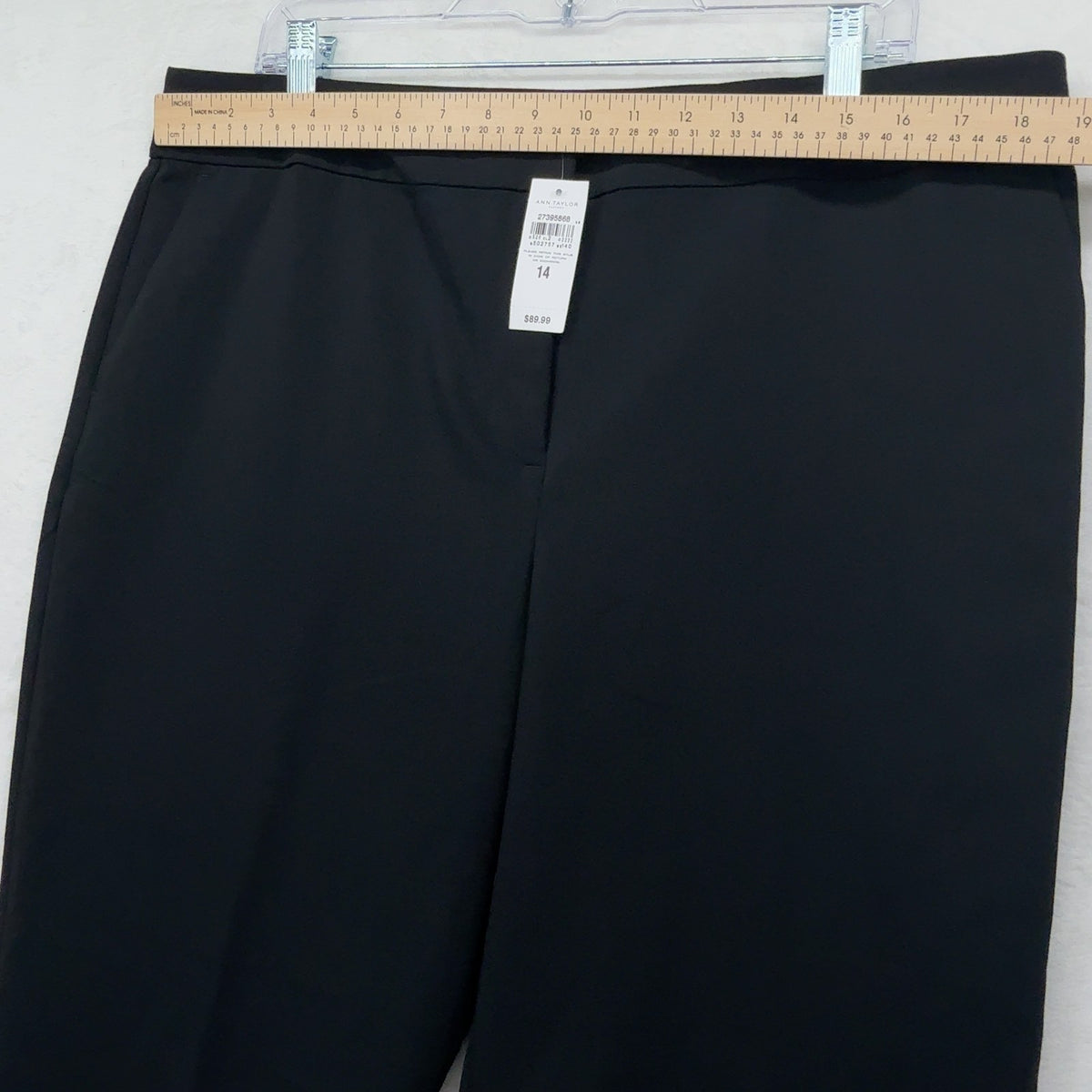 Ann Taylor Ankle Pants 14 Curvy Womens Black Button Hem New NWT