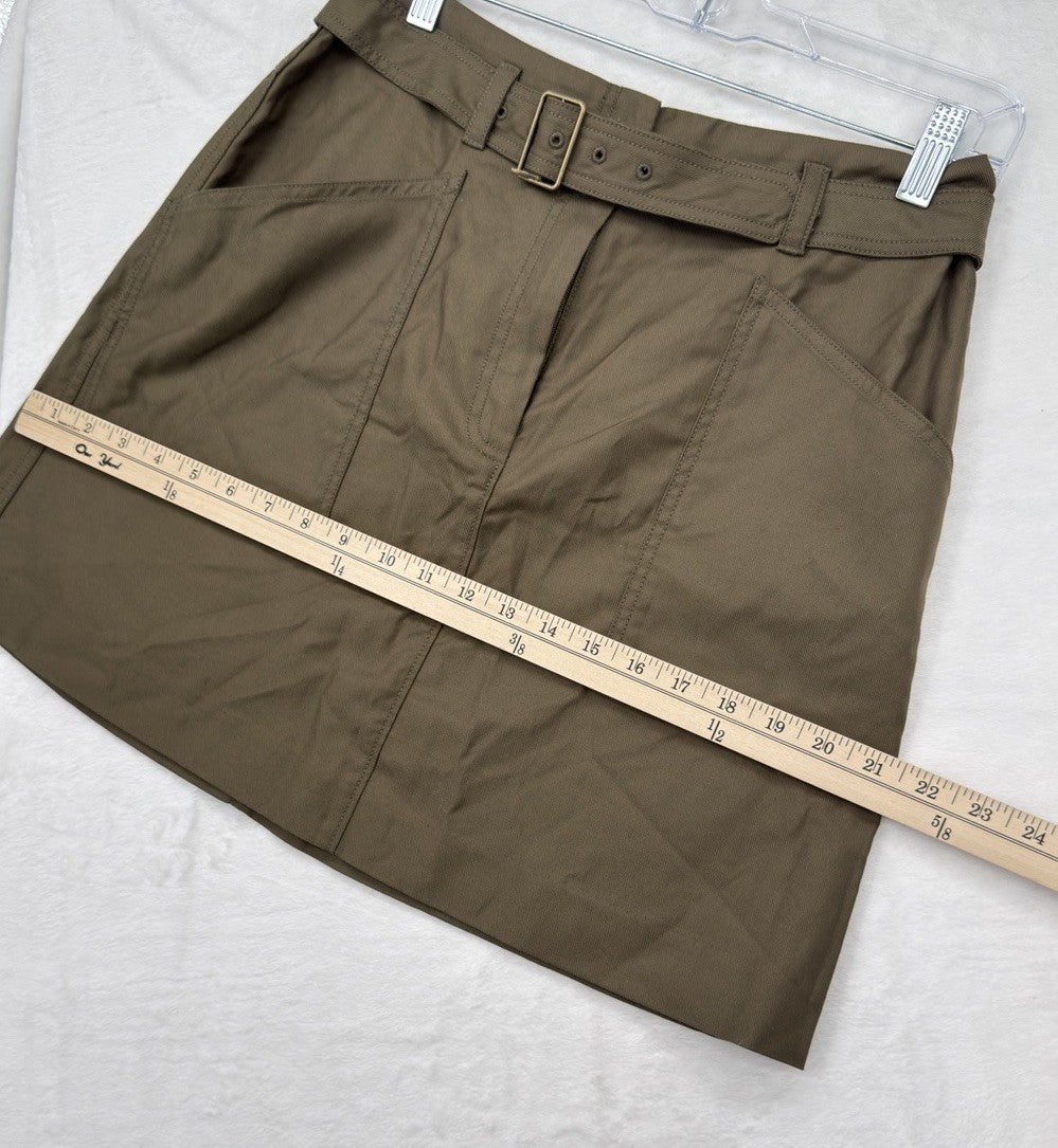Banana Republic Utility Mini Skirt 8 Womens Belt Twill Brown New NWT