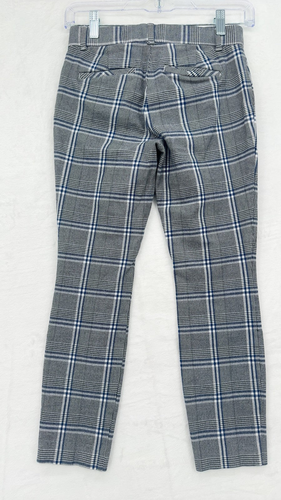 Gap Signature Skinny Ankle Pants 00 Womens Gray Blue Plaid