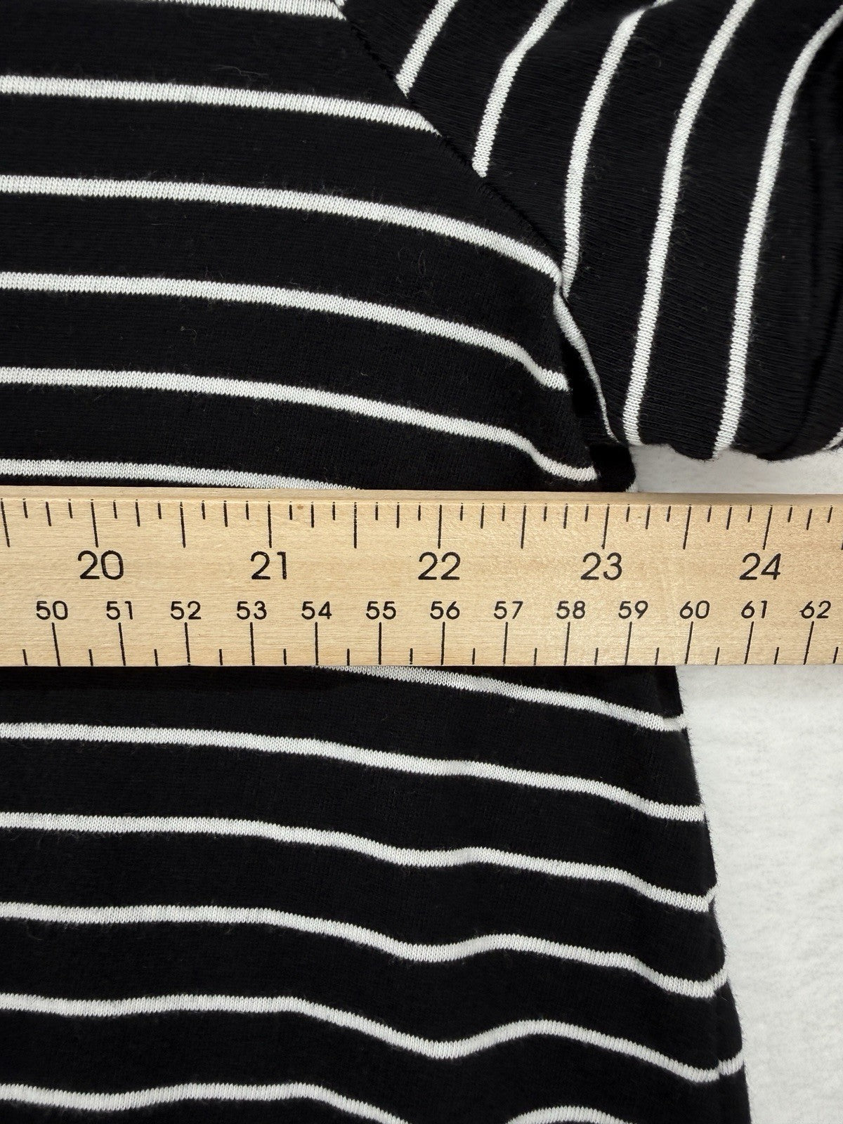 J Jill Top XL Black White Striped Everyday Cotton Tee Short Sleeve Womens