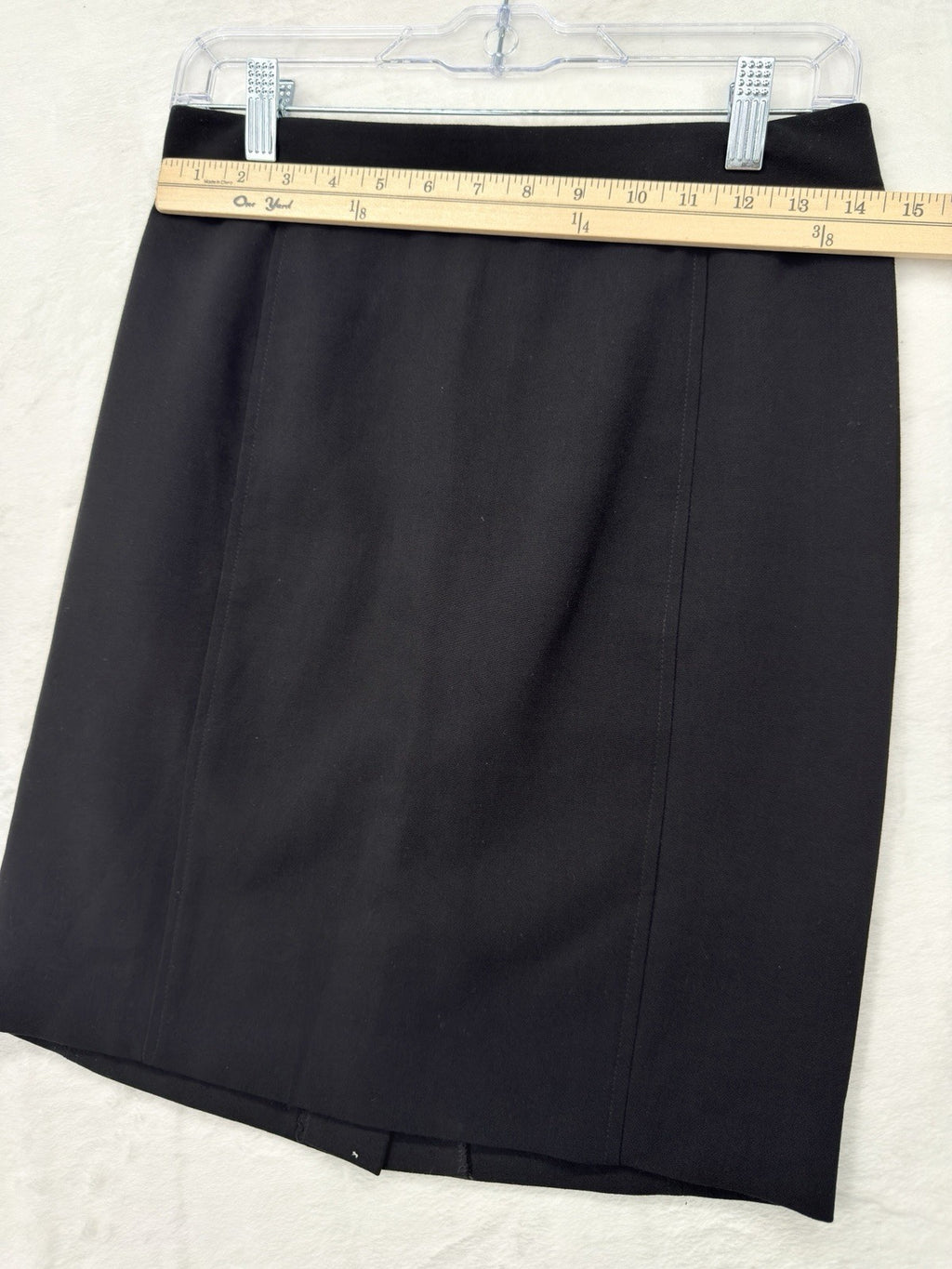 Ann Taylor Loft Ponte Skirt 4 Petite Black Knit Pencil Knee Length Womens 4P