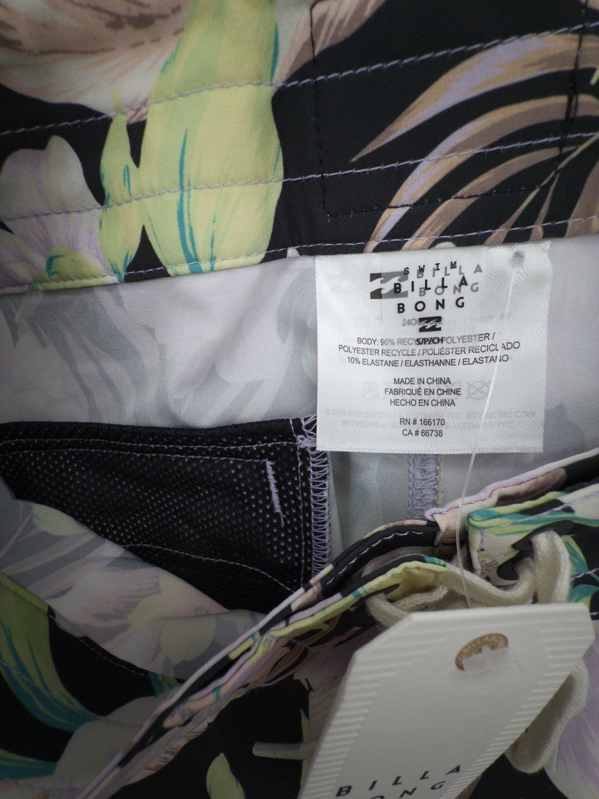 Billabong Womens Board Shorts Small Black Floral Shadow Tropic Swim Bottoms New