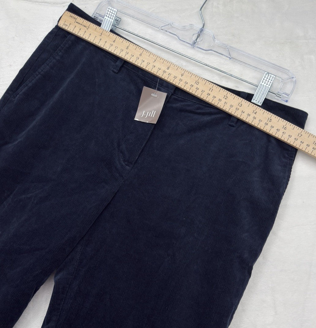 J Jill Corduroy Straight Leg Mid Rise Pants Navy Blue New NWT