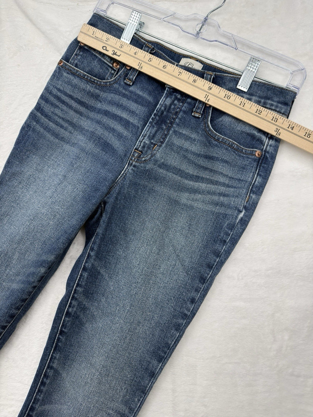 J Crew 9” Toothpick Jeans 25 Womens Blue Denim Raw Hem