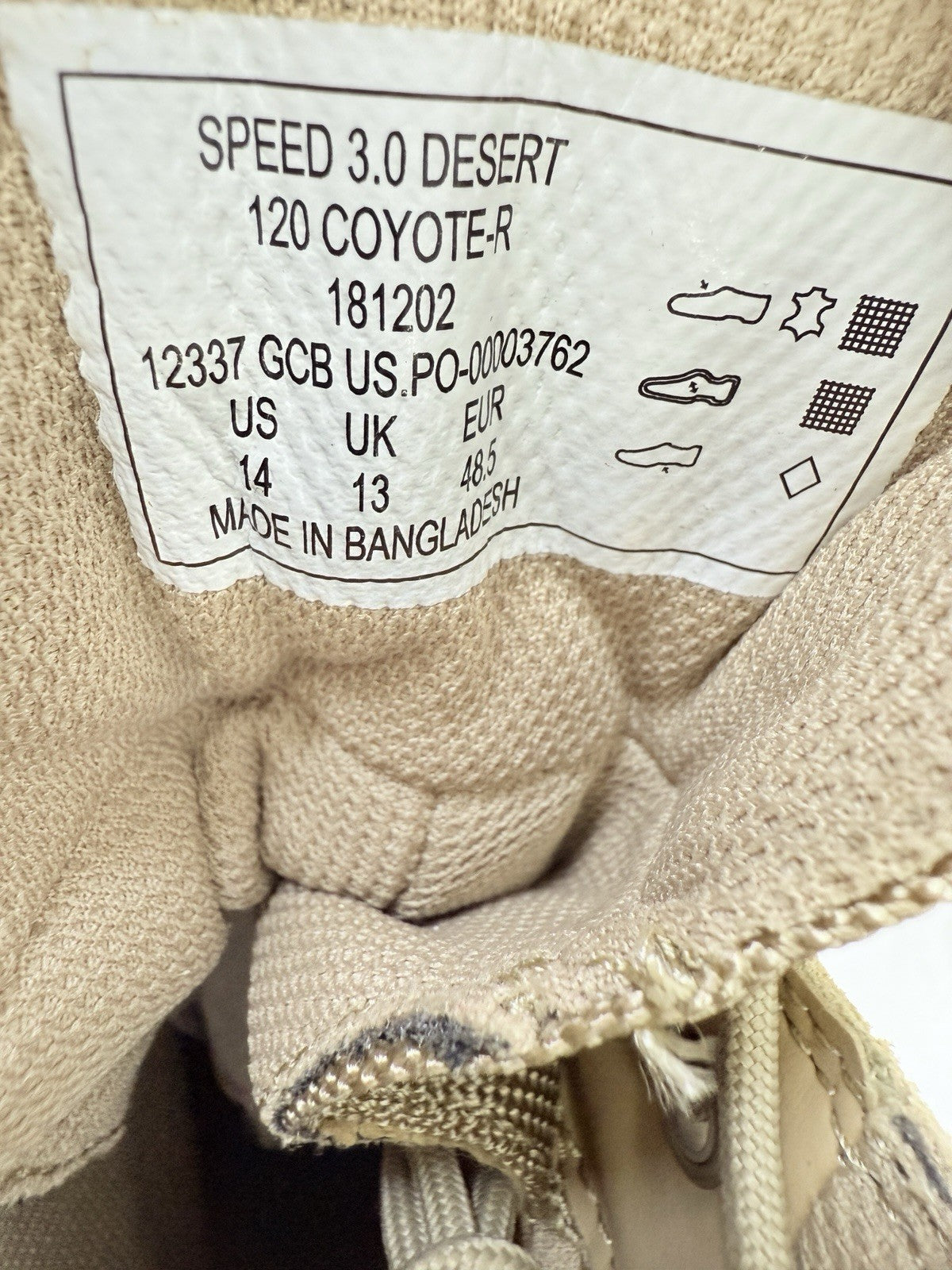 5.11 Tactical Boots 14 Mens Speed 3.0 8” Desert Side Zip ASTM Tan New