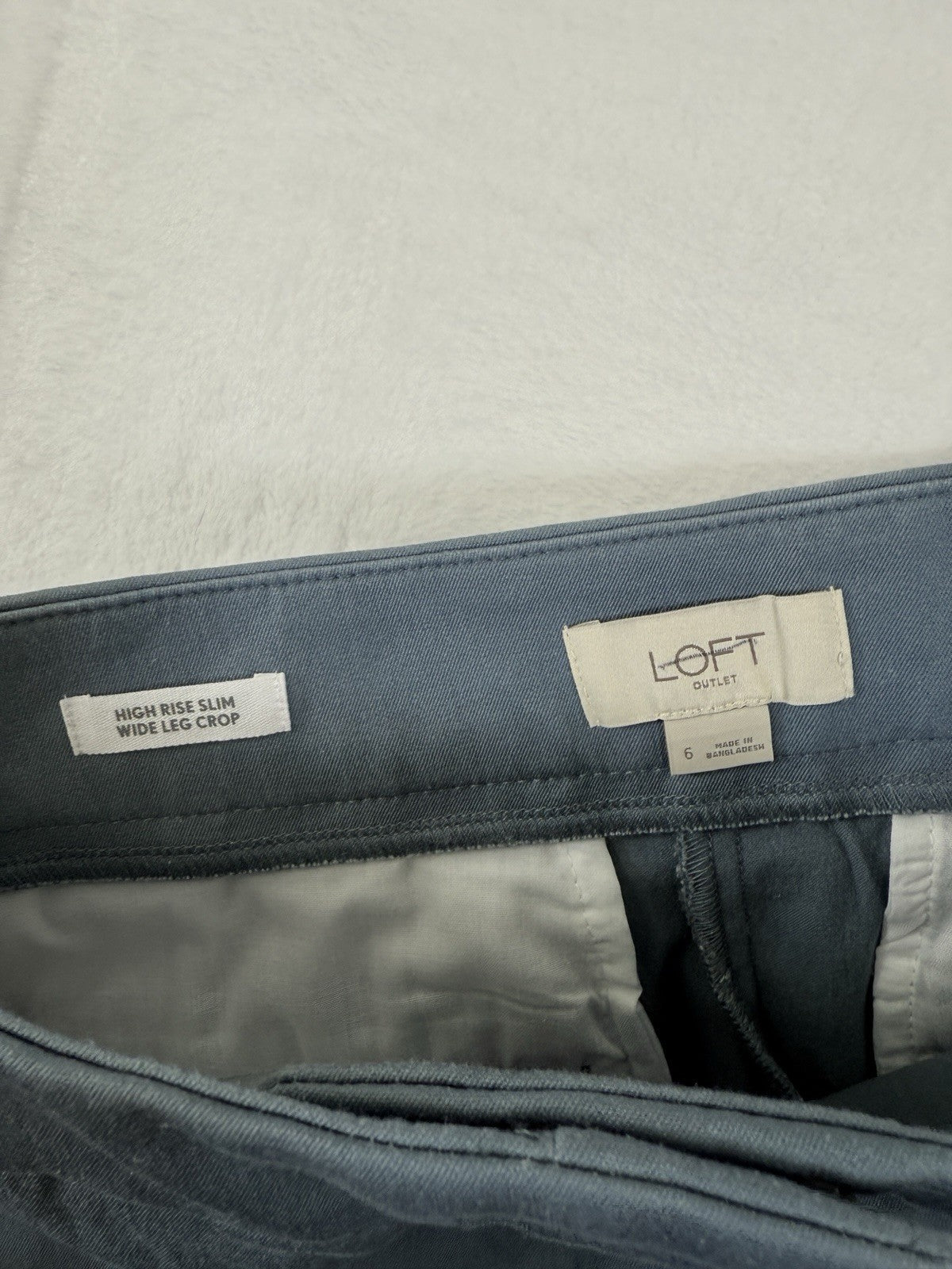 Ann Taylor LOFT Wide Leg Crop Pants 6 Womens Blue High Rise