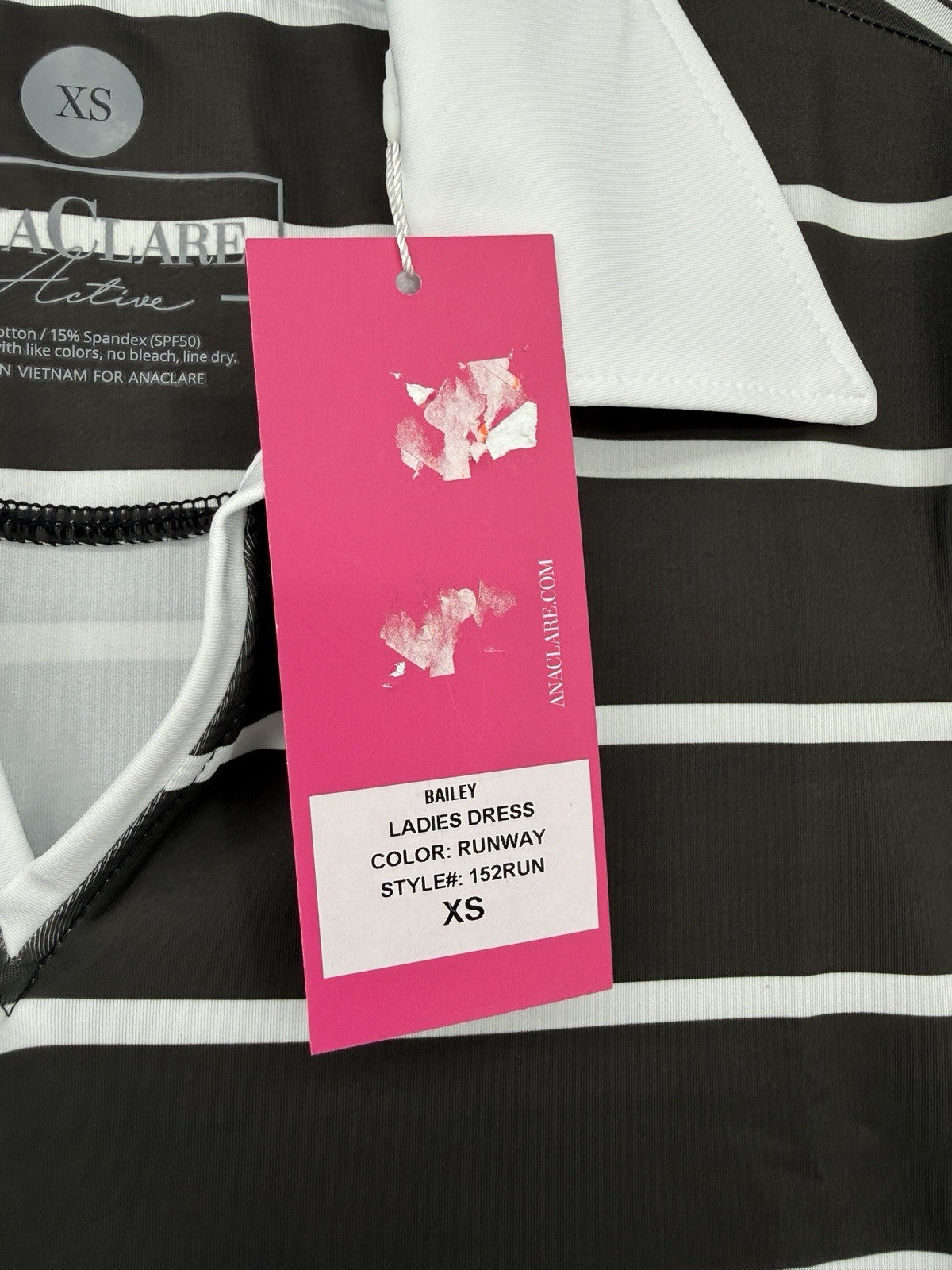 Ana Claire Dress Small Active Sleeveless Polo Black White Shift Clare Women New