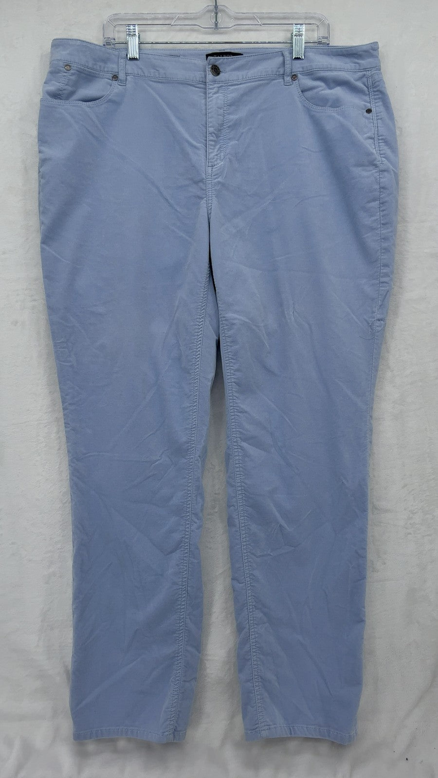 Talbots Velveteen Straight Leg Pants 18W Womens Light Blue Plus Size