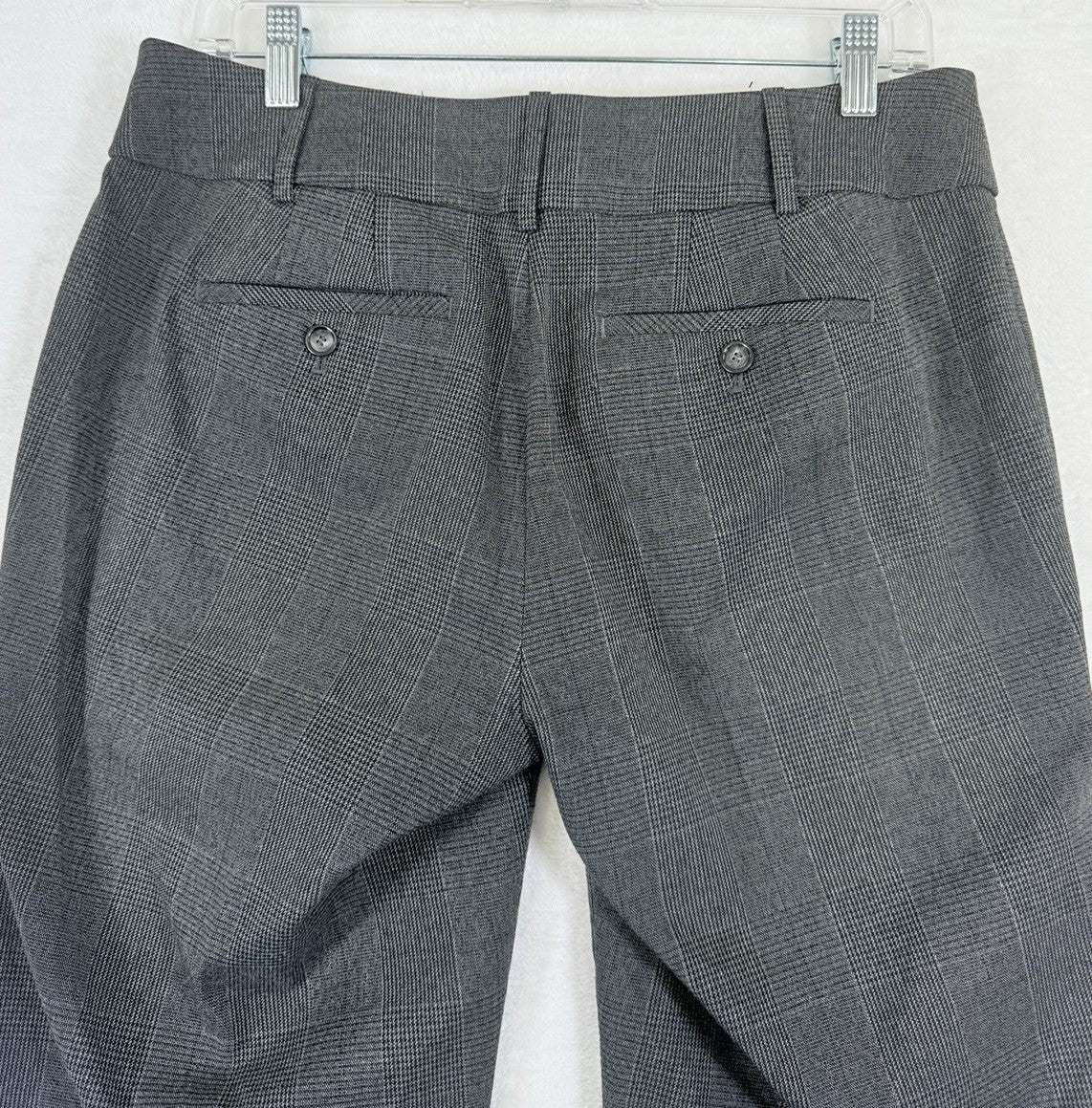 Ann Taylor Loft Julie Trouser 6 Pants Gray Plaid Straight Leg Women
