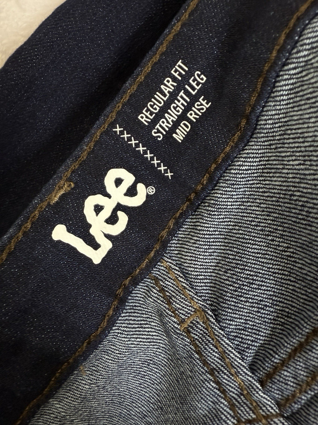 New Lee Jeans 14 Petite Straight Leg Mid Rise Dark Blue Deep Rinse Women 14p