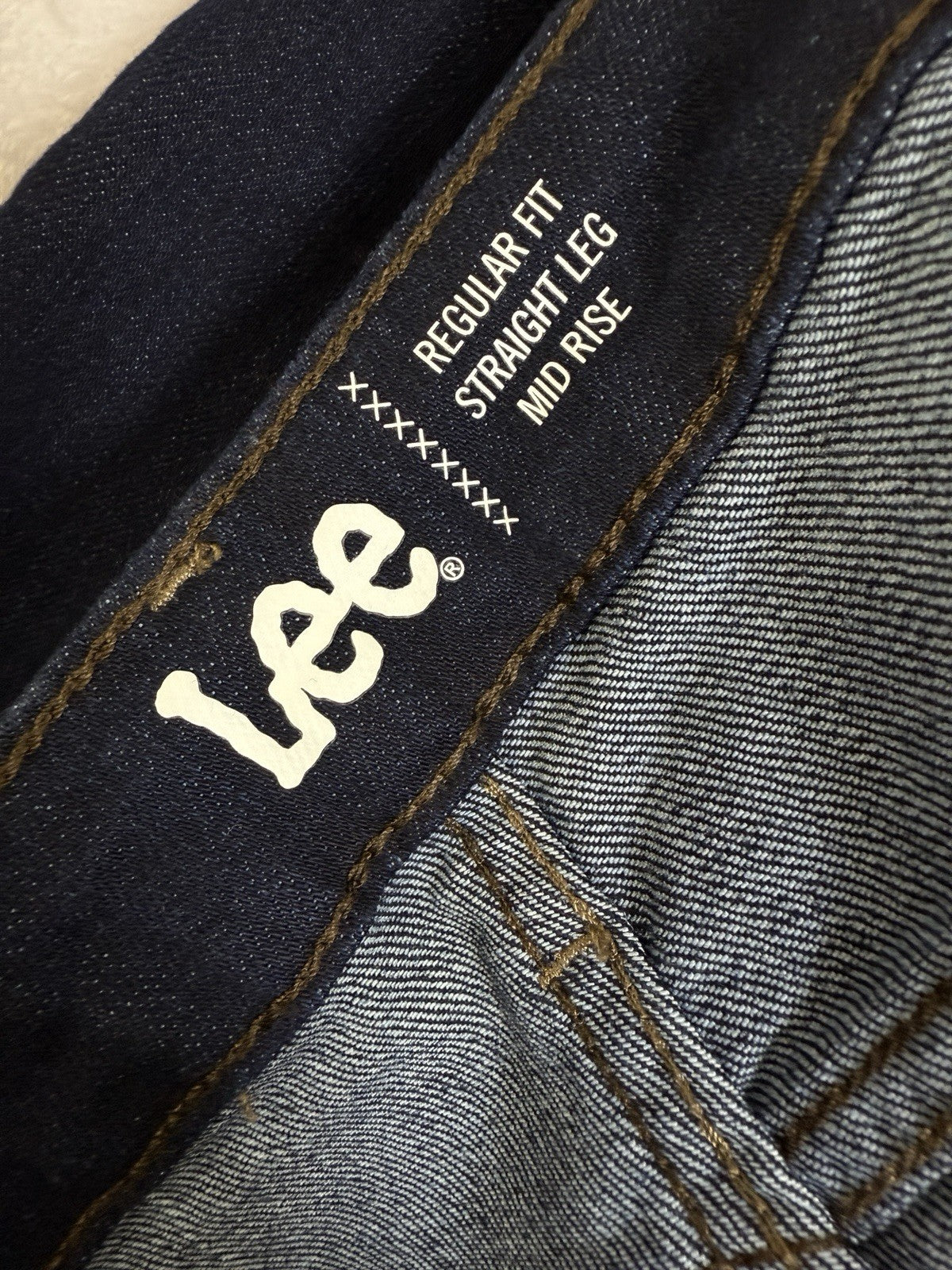 New Lee Jeans 14 Petite Straight Leg Mid Rise Dark Blue Deep Rinse Women 14p