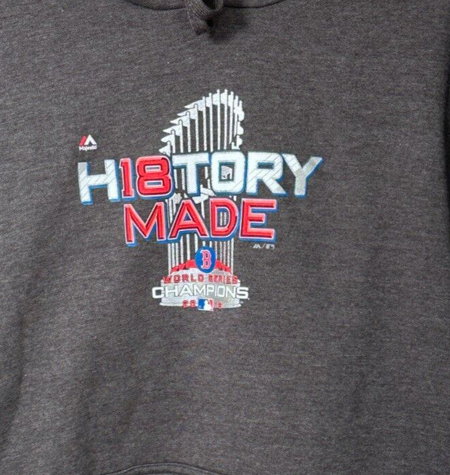 Boston Red Sox 2018 World Series Hoodie Sweatshirt Shirt Majestic Gray Mens XL