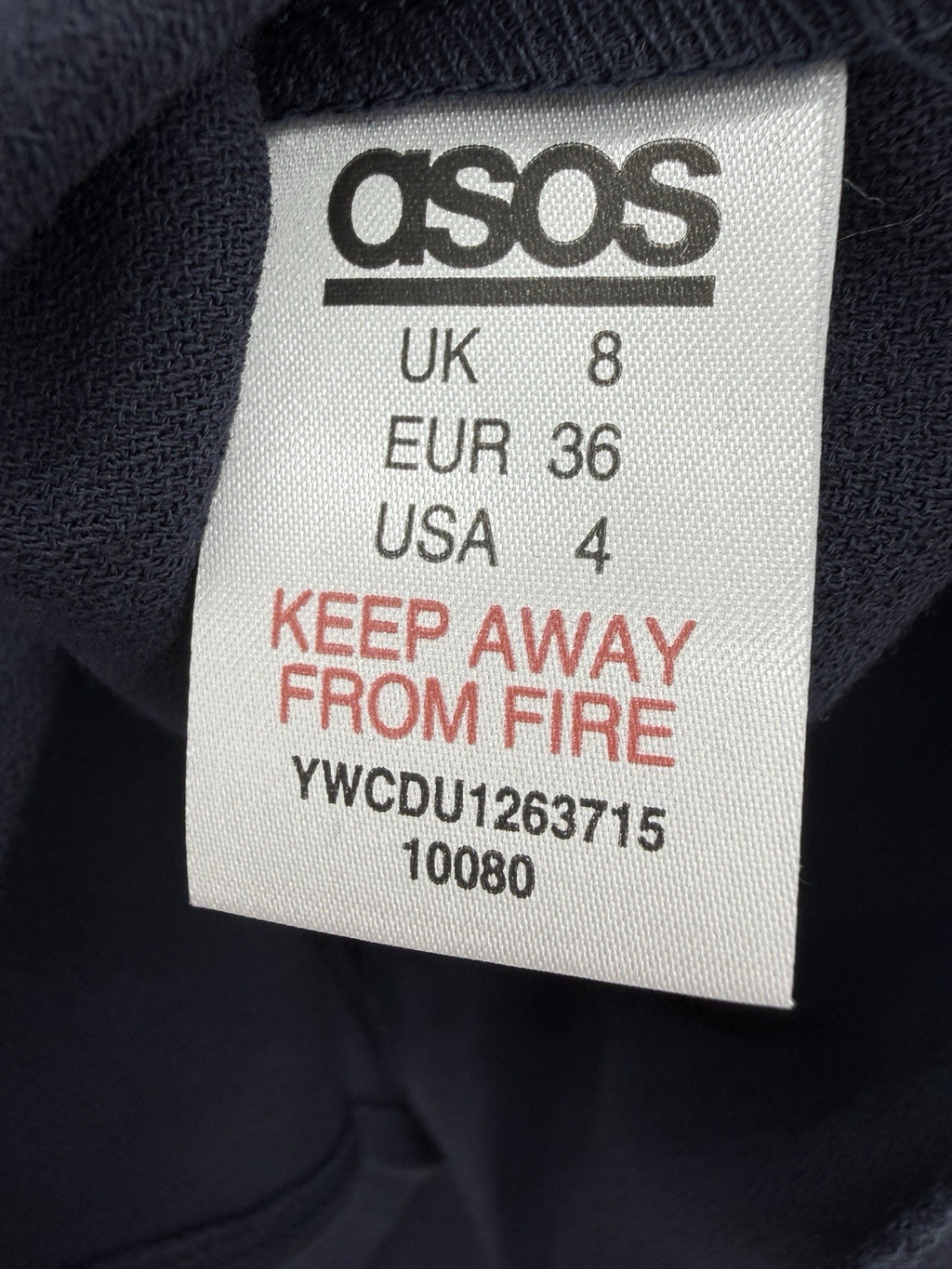 ASOS Mini Dress 4 Navy Blue Long Sleeve Shift Drop Waist Womens NWT