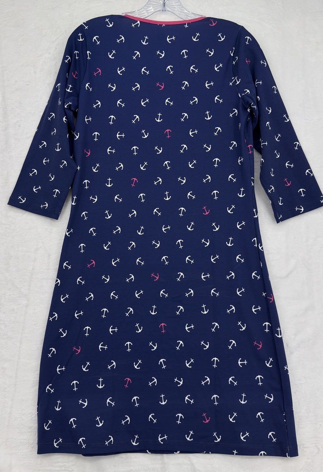 Ana Claire Dress Small Knit Navy Blue Nautical Anchor Clare Women New NWT