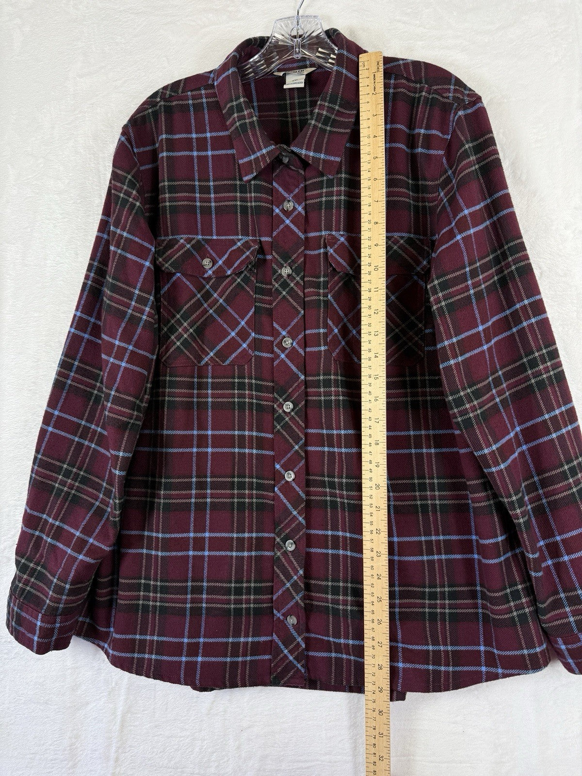 Duluth Trading Flannel Shirt XXL Women’s Purple Plaid Long Sleeve Shirt Top