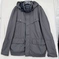 Lands End Jacket Large Mens Gray Lightweight Mesh Lined Full Zip Nylon Hooded