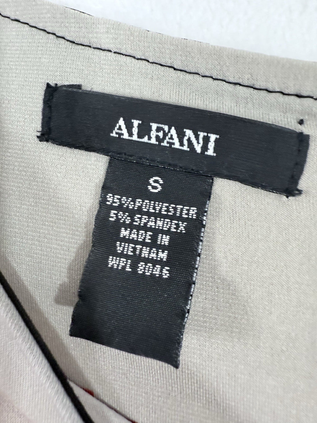 Alfani Tunic Tops Small Black Red Print Womens Top Blouse