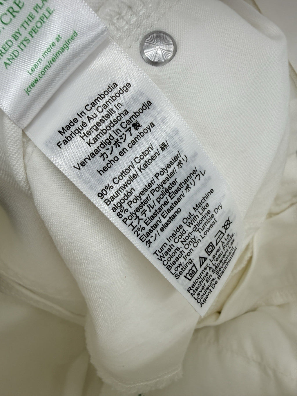 J Crew 9” Demi Boot Crop Jeans 24 White Raw Hem Womens NWT New *Read