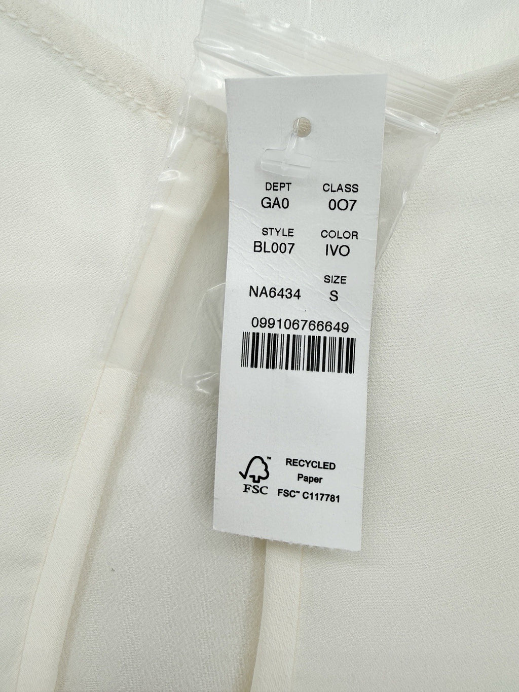 J Crew Womens Small Top Puff Sleeve Satin Back Blouse Long Sleeve Ivory New NWT