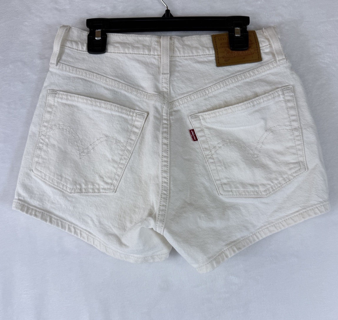 Levis 501 Shorts 26 Womens White Ivory Button Fly Original