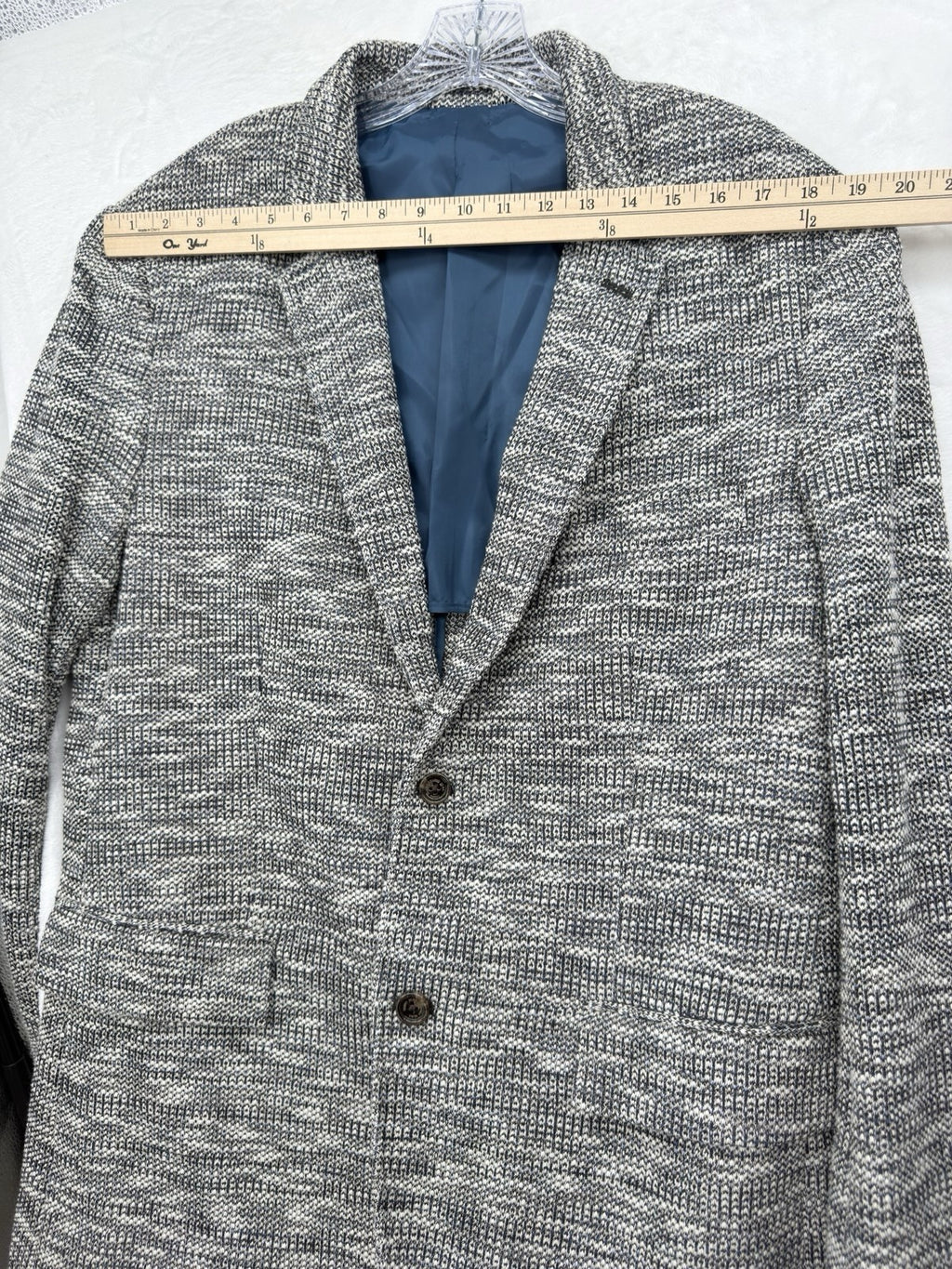 Tasso Elba XL Men's Classic Fit Knit Blazer Sport Coat Gray Blue Jacket