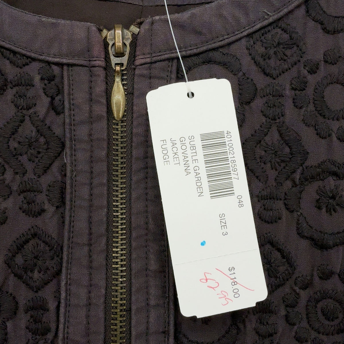 Chicos Size 3 Jacket Subtle Garden Giovanna XL Womens Full Zip Embroidered New M