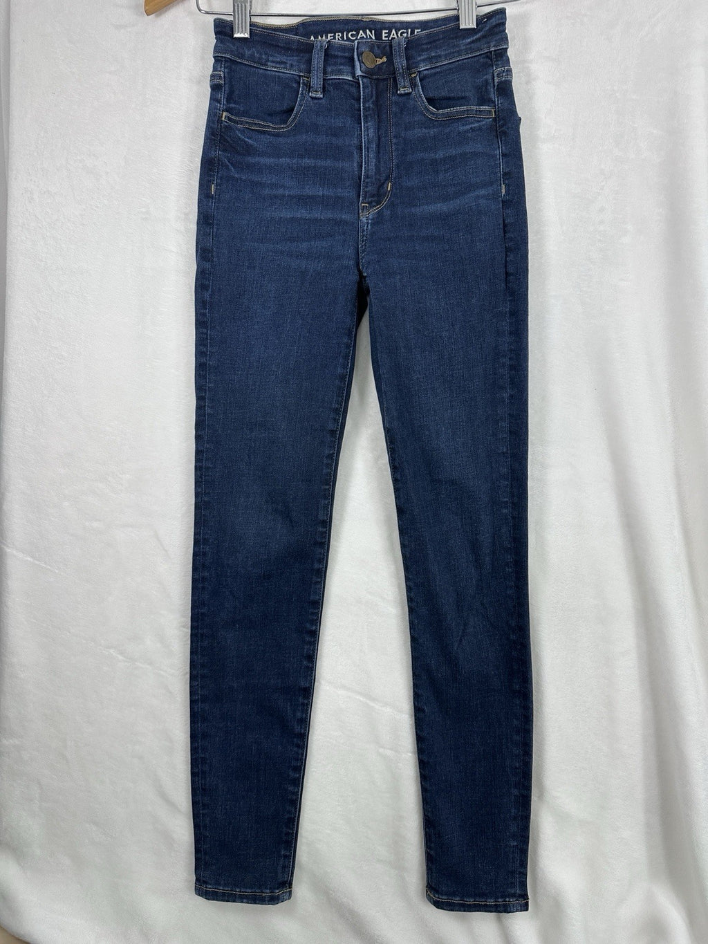 American Eagle 00 Short Super High Rise Jegging Jeans Blue Womens