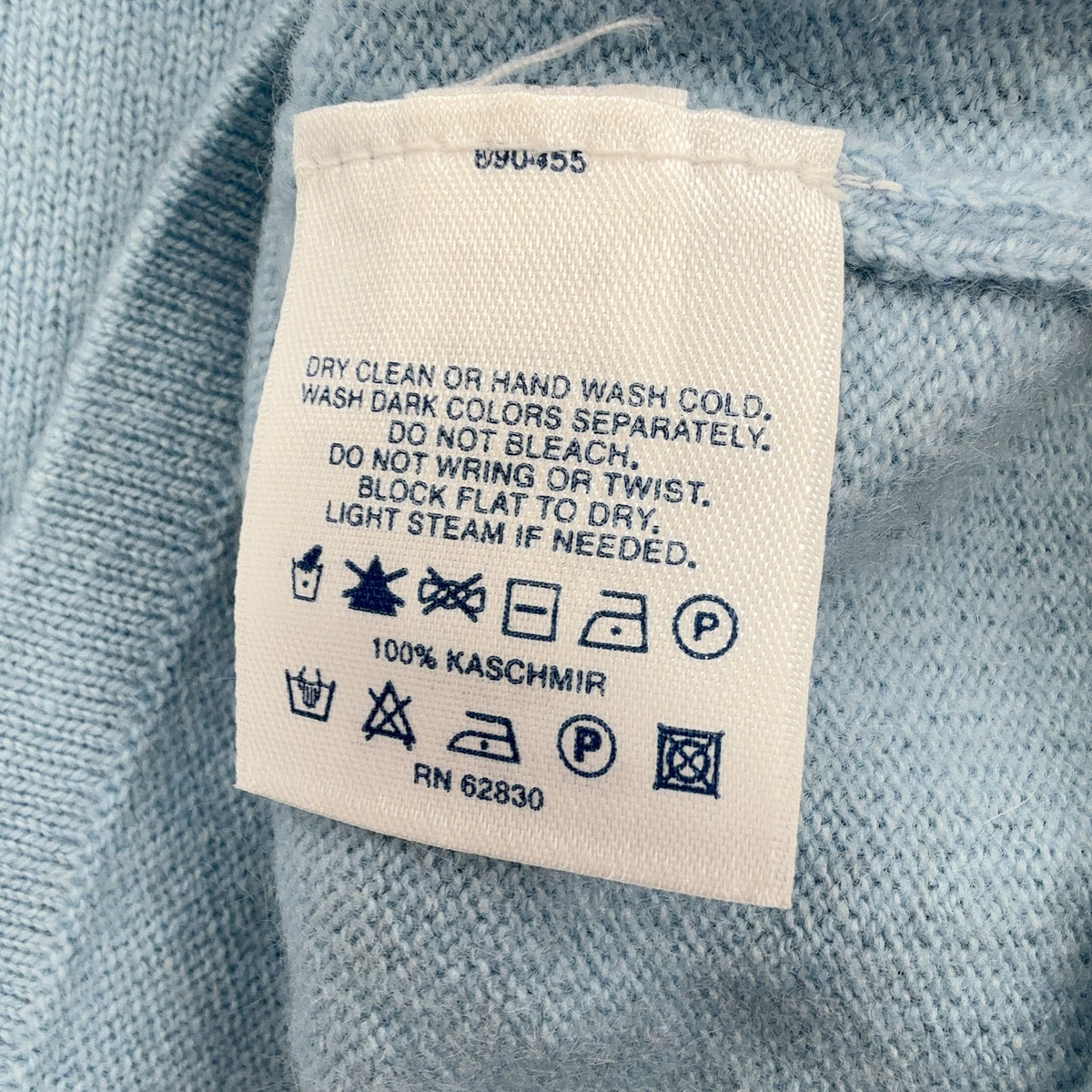 Lands End 100% Cashmere Sweater Small Womens Light Blue 3/4 Sleeve