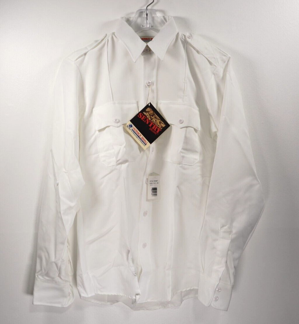 Horace Small 919 Sentry Plus Long Sleeve White 15 - 35 Mens Uniform Shirt NEW