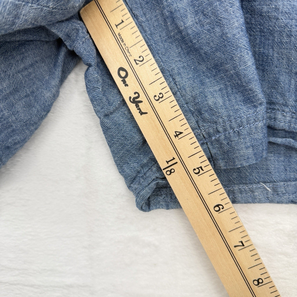 Gap Girlfriend Khaki Shorts 18 Blue Chambray Womens 100% Cotton High Rise 5”