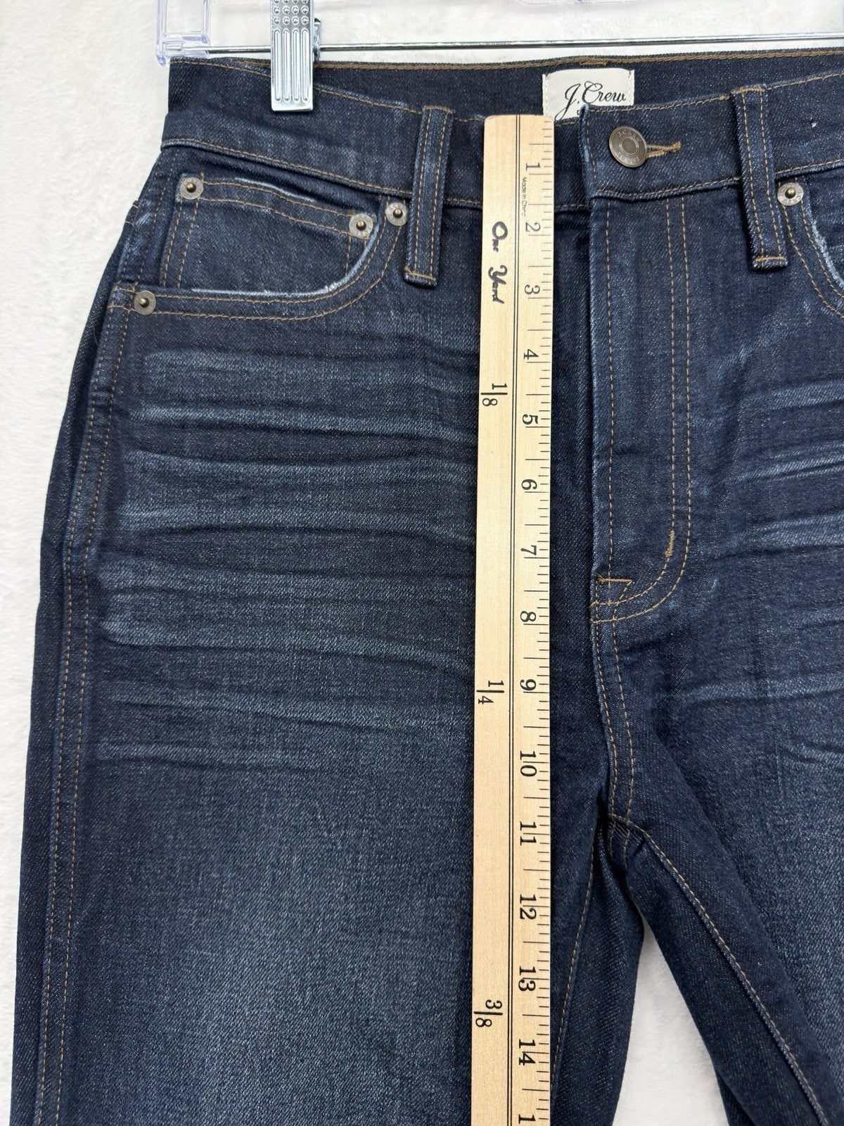 J Crew 10” Vintage Straight Jeans 25 Womens Denim Dark Blue High Rise