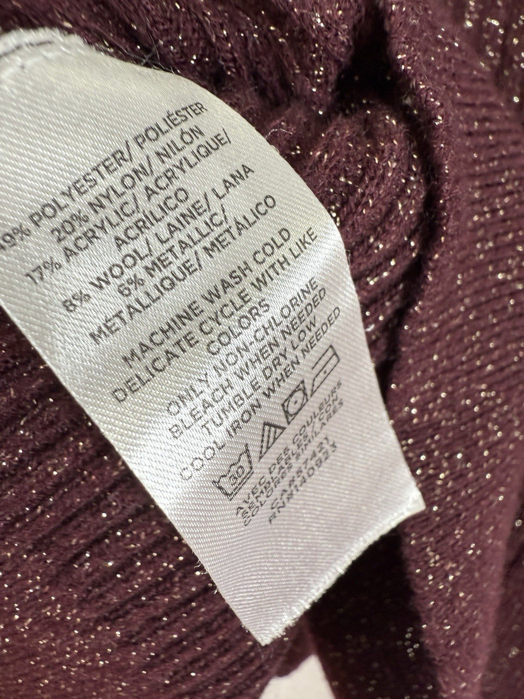 Ann Taylor LOFT Sweater Large Puff Sleeve Crew Neck Wool Blend Womens