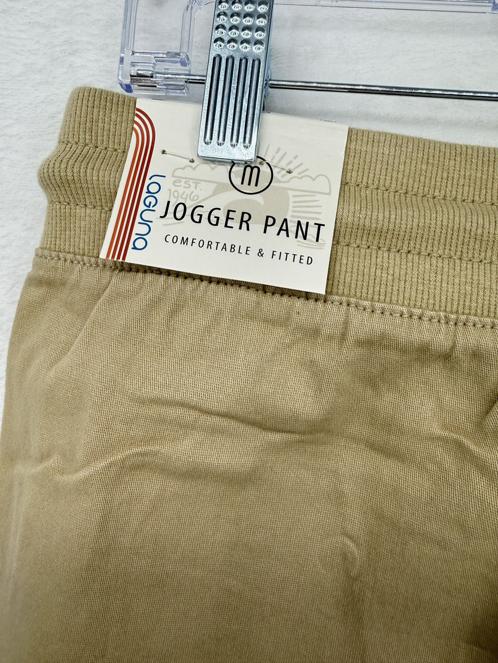 Laguna Joggers Pants Medium Mens Tan Beige Pull On Stretch Twill New NWT