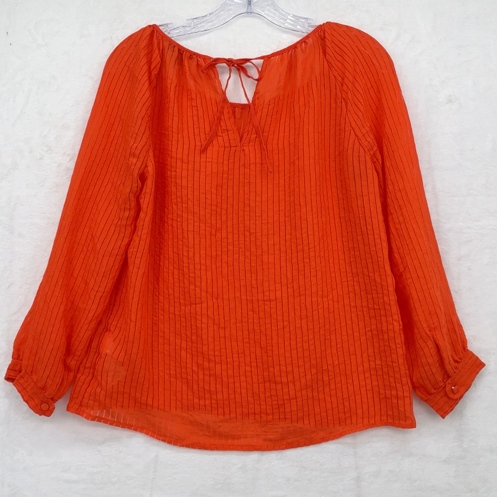J Crew XS Top Long Sleeve Blouse Flax Womens Semi Sheer Popover