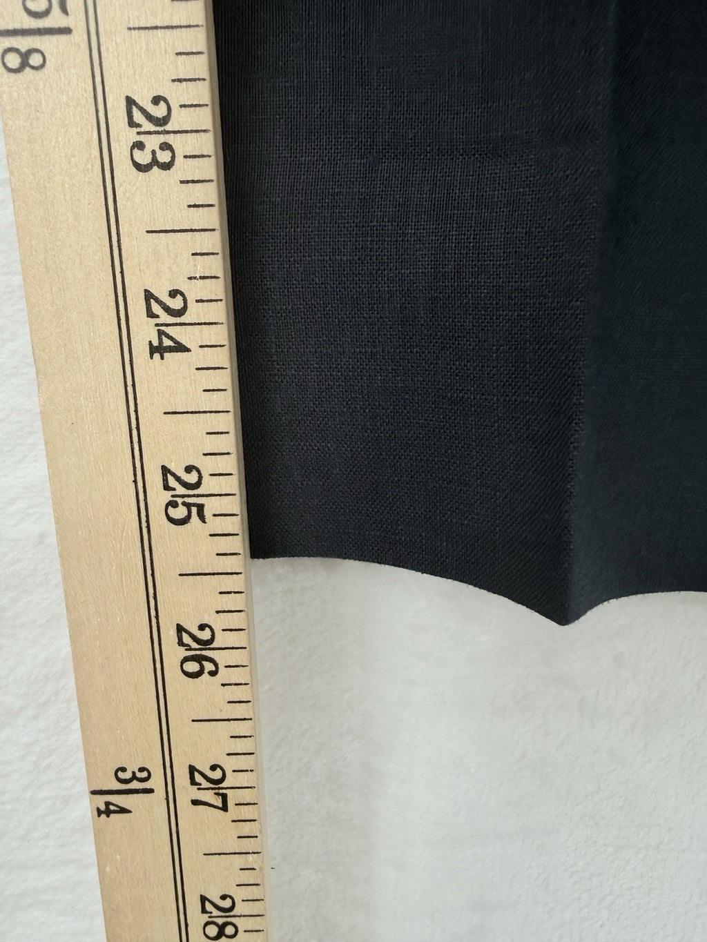 Uniqlo 100% Linen Pants Womens 2 Cropped Navy Blue Tapered Mid Rise Minimalist