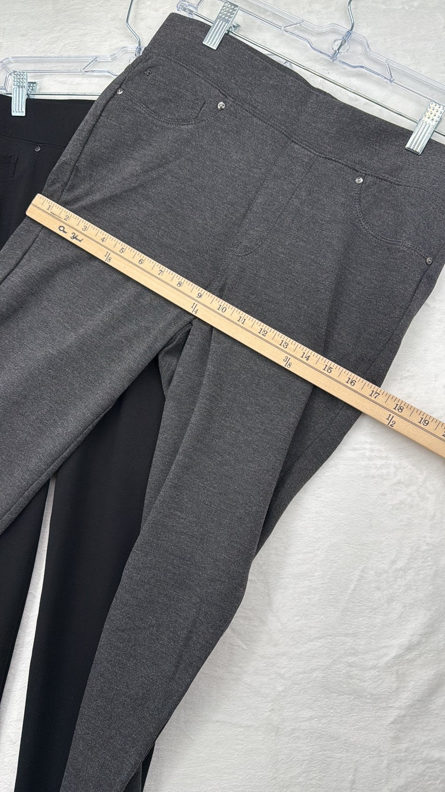 Seven 7 Pull On Leggings Medium Womens Gray Black Lot 5 Pocket Stretch Knit