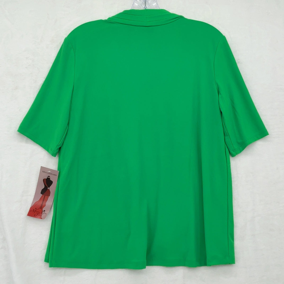 Nina Leonard Miracle Matte Jersey Cardigan Small Womens Green Short Sleeve New